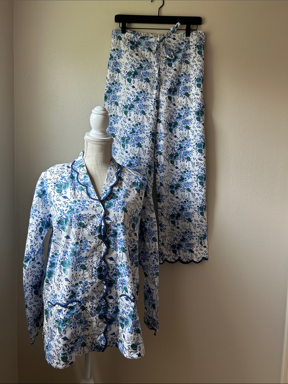 Heidi Carey Blue Floral Pajamas